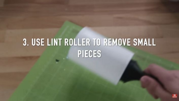 how do i clean my cricut mat by lint roller